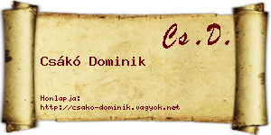 Csákó Dominik névjegykártya